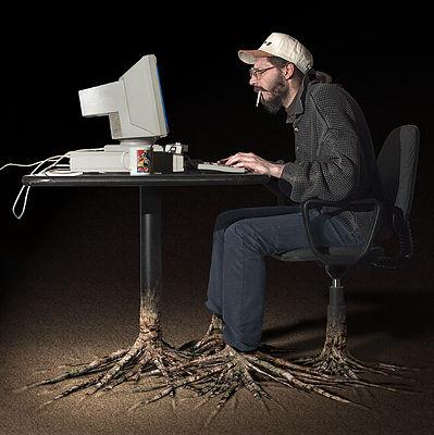 developer has grown roots at his chair
